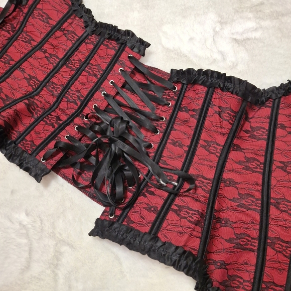Red and Black Corset Women Size X-Small - Picture 13 of 16